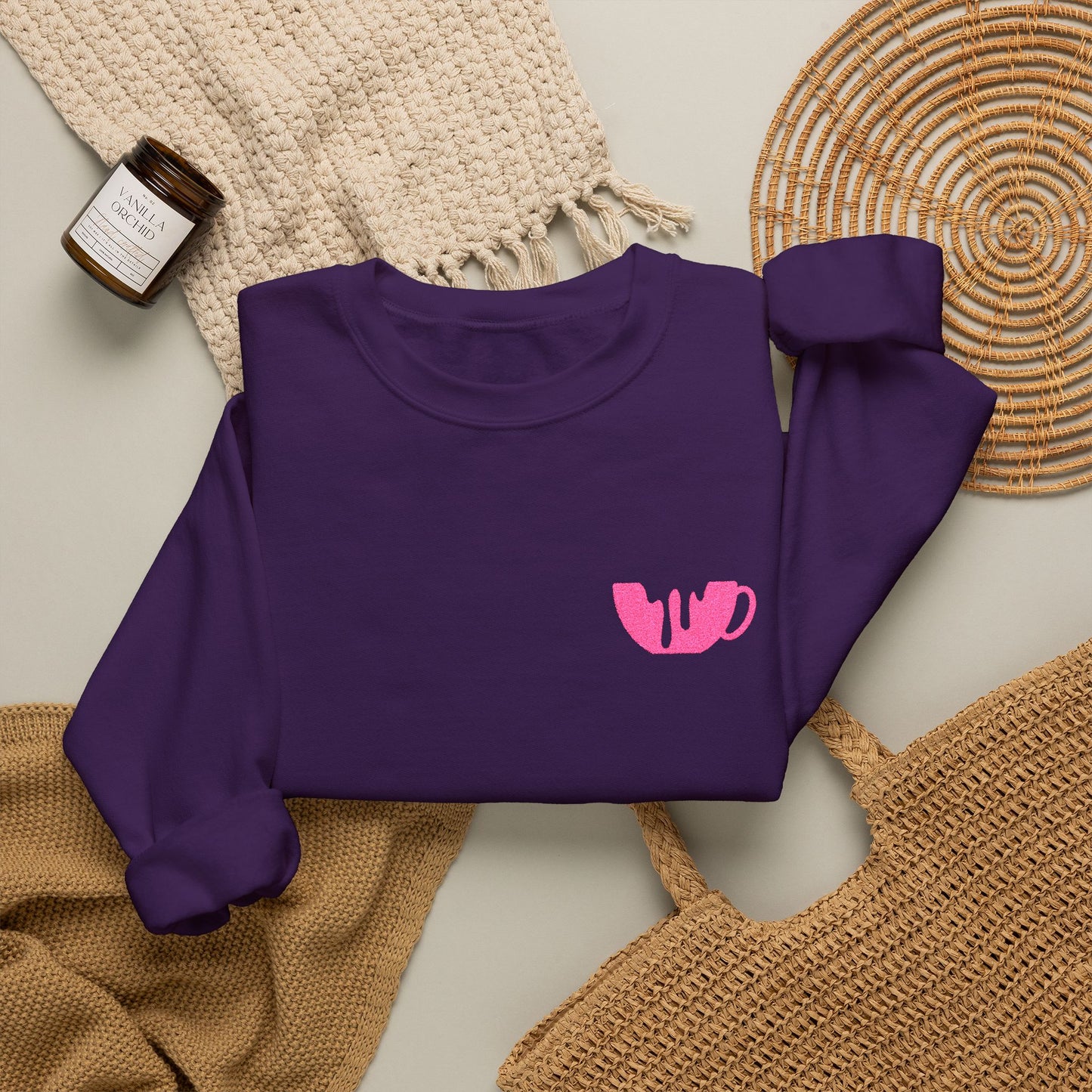 Pink Broken Heart Chest Patch Sweatshirt | Minimal Cute Graphic