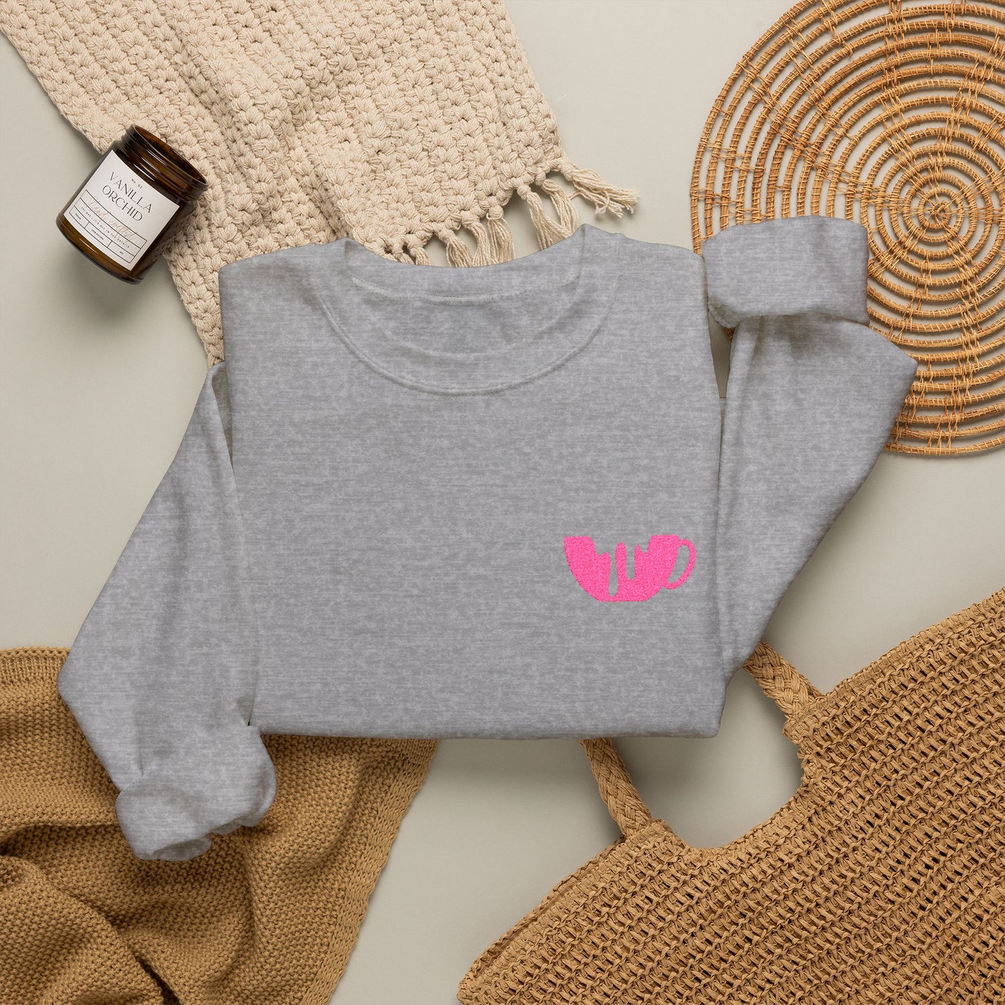 Pink Broken Heart Chest Patch Sweatshirt | Minimal Cute Graphic