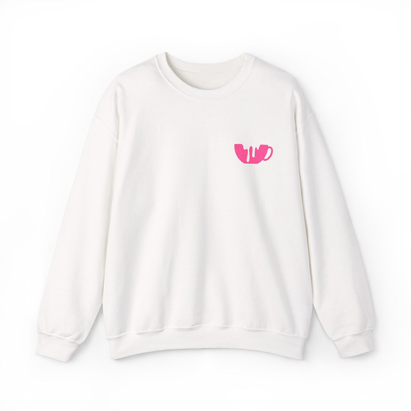 Pink Broken Heart Chest Patch Sweatshirt | Minimal Cute Graphic