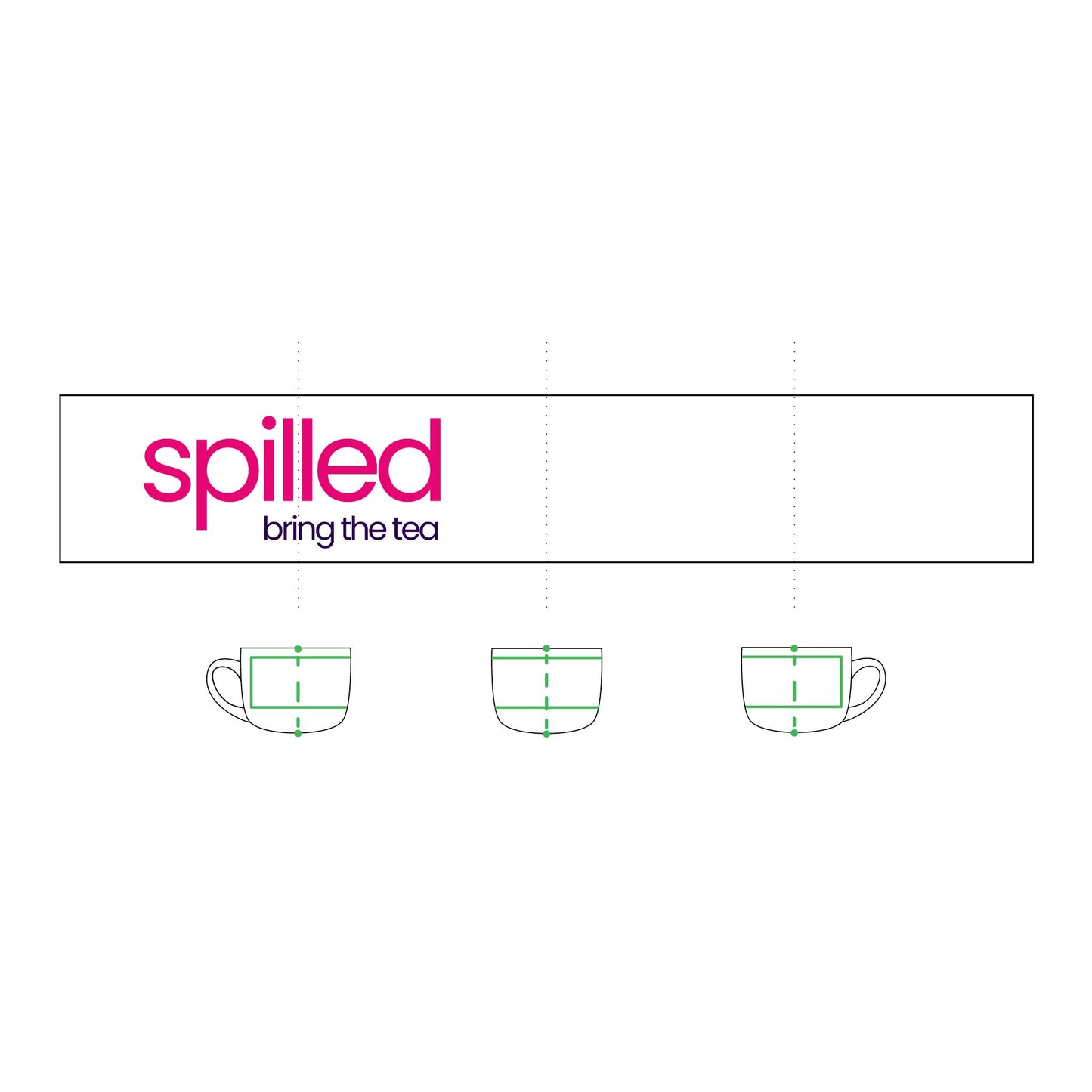 25oz Ceramic Latte Mug — “spilled bring the tea” Pink Logo