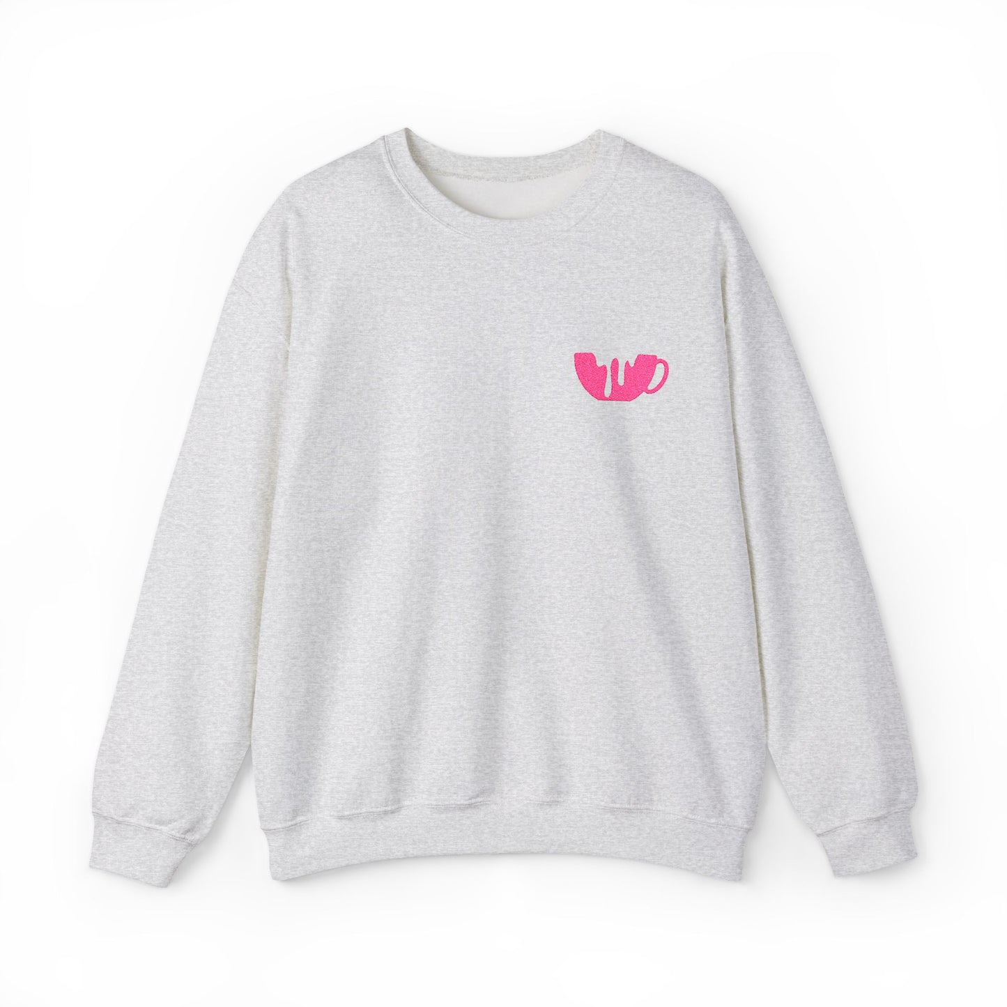 Pink Broken Heart Chest Patch Sweatshirt | Minimal Cute Graphic